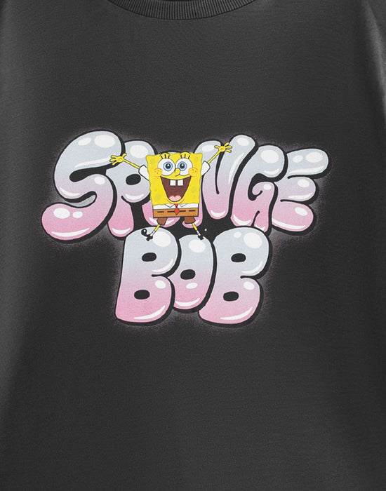 SpongeBob SquarePants Bubble Boys Black Short Sleeved T-Shirt