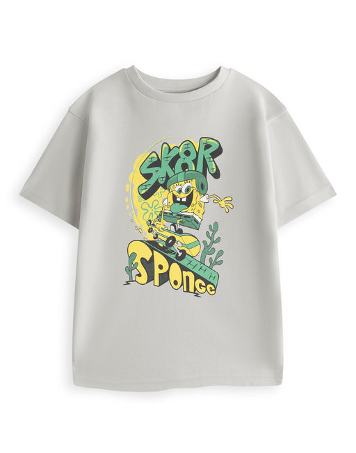 SpongeBob SquarePants SK8R Sponge Boys Grey Short Sleeved T-Shirt