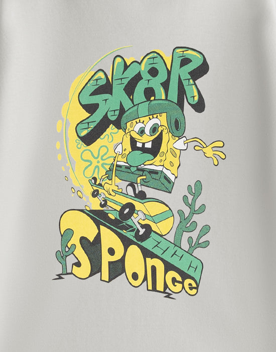 SpongeBob SquarePants SK8R Sponge Boys Grey Short Sleeved T-Shirt