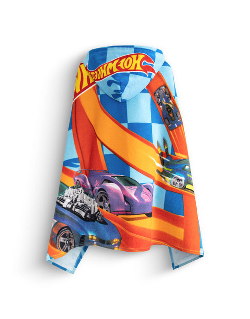 Hot Wheels Race Track Boys Blue Poncho Towel