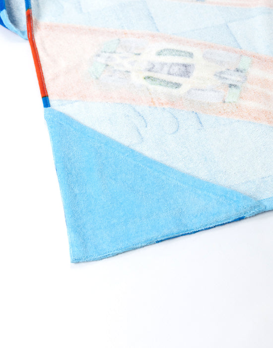 Hot Wheels Race Track Boys Blue Poncho Towel