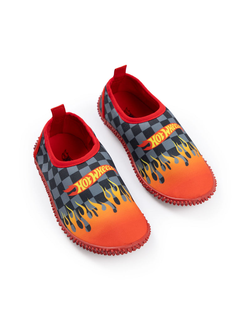 Hot Wheels Flames Boys Red Aqua Shoes