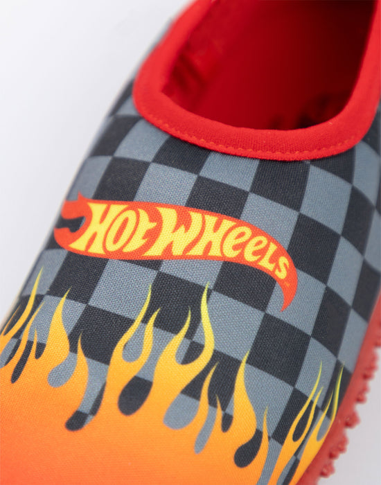 Hot Wheels Flames Boys Red Aqua Shoes