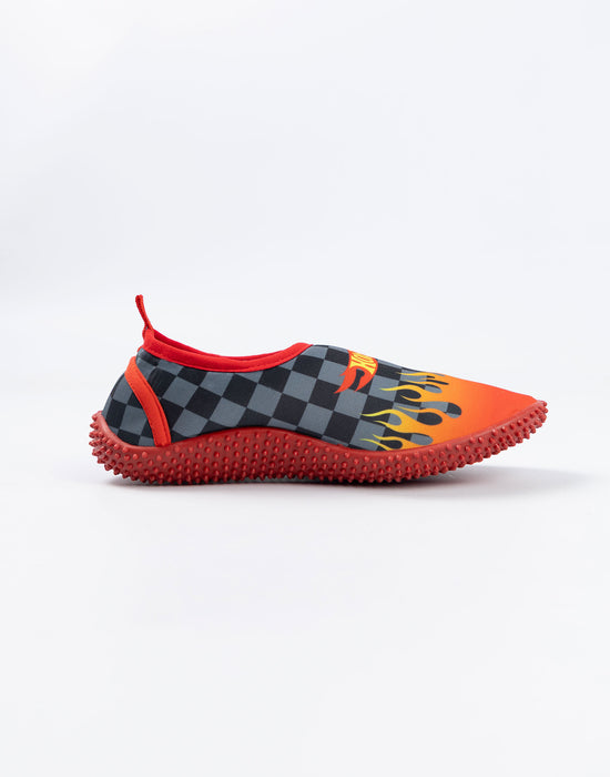 Hot Wheels Flames Boys Red Aqua Shoes