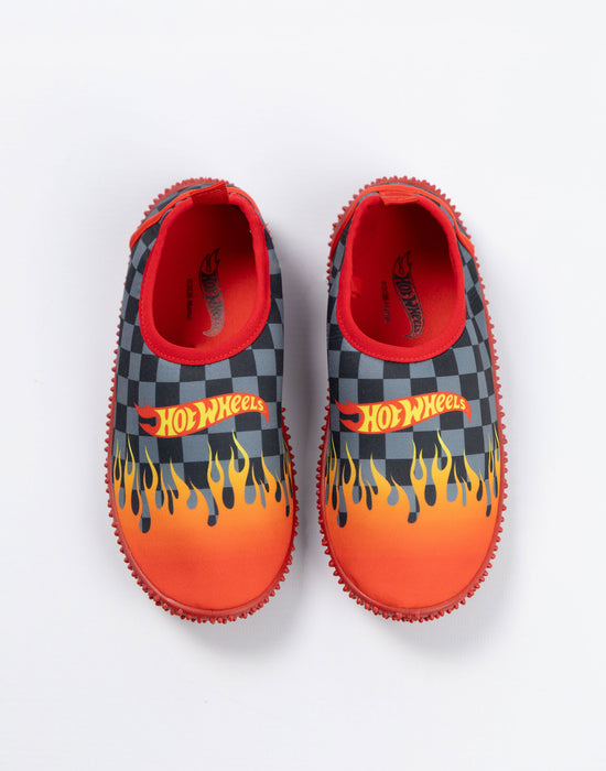 Hot Wheels Flames Boys Red Aqua Shoes