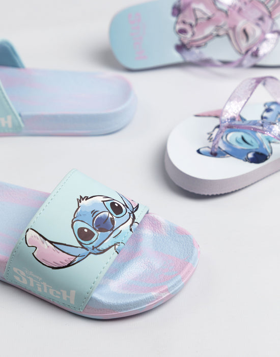 Lilo & Stitch 2 Pack Multi Character Girls Light Blue Slider Slippers