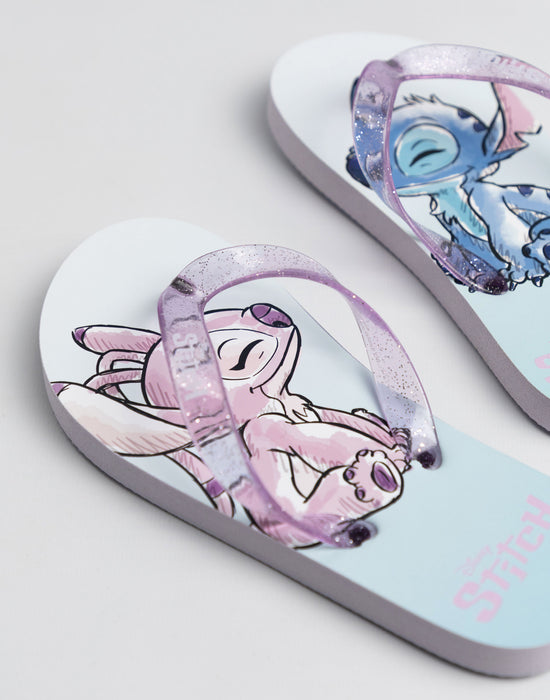 Lilo & Stitch 2 Pack Multi Character Girls Light Blue Slider Slippers