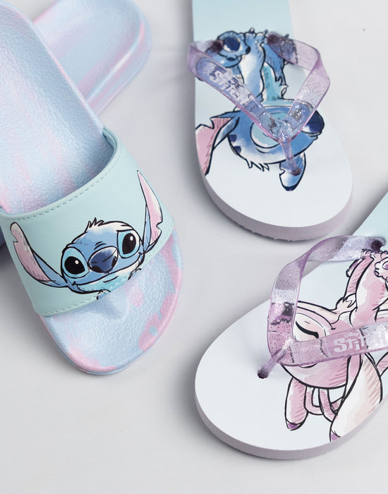 Lilo & Stitch 2 Pack Multi Character Girls Light Blue Slider Slippers