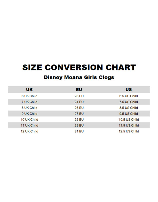 Disney Moana Girls Peach Clogs