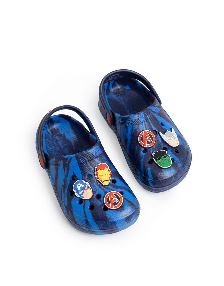 Marvel Avenger Multi Character Boys Blue Clogs