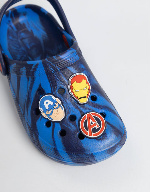 Marvel Avenger Multi Character Boys Blue Clogs