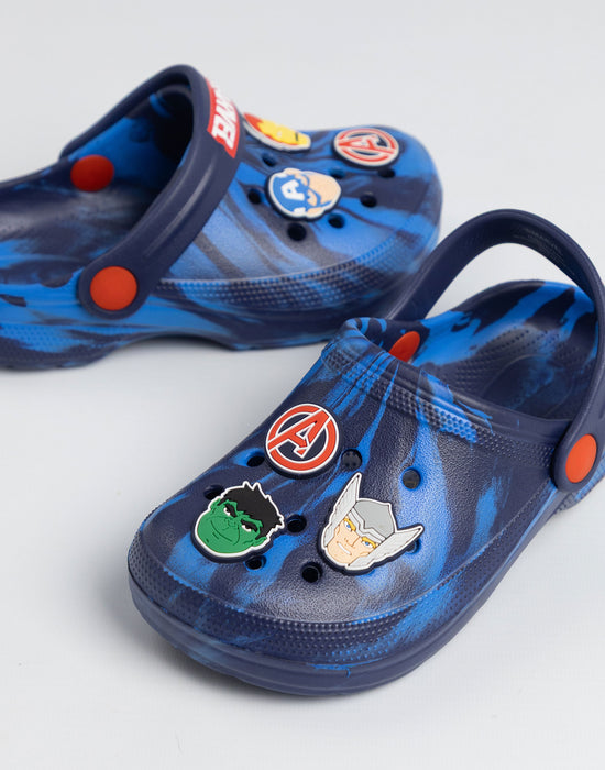 Marvel Avenger Multi Character Boys Blue Clogs