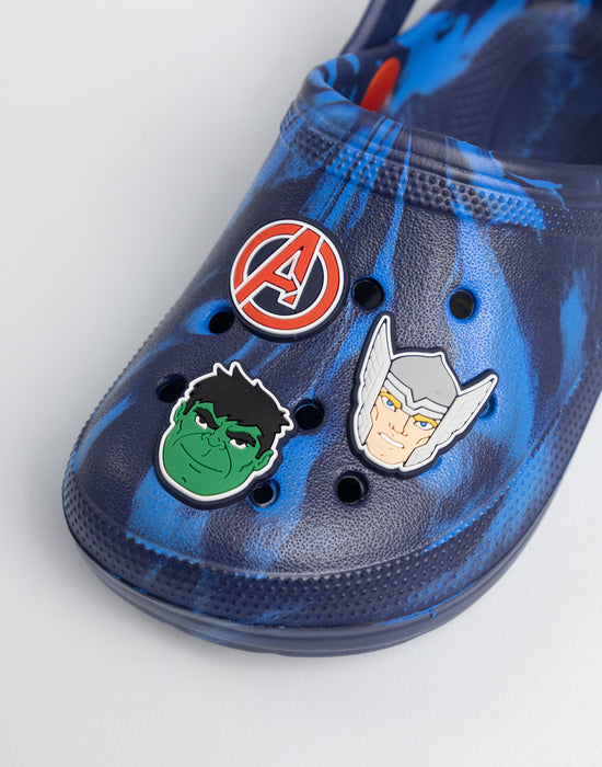 Marvel Avenger Multi Character Boys Blue Clogs
