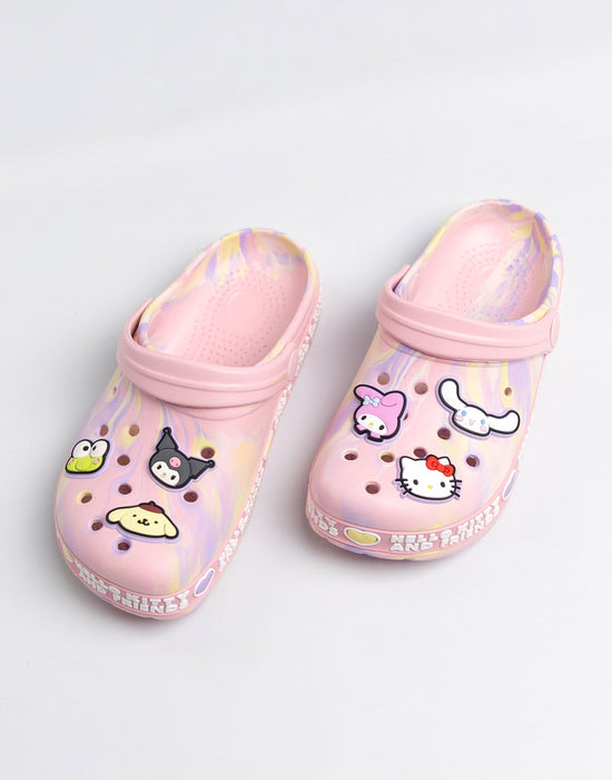 Hello Kitty Multi Character Girls Pink Clogs
