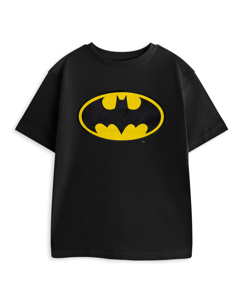 DC Comics Batman Logo Unisex Kids Black Short Sleeved T-Shirt