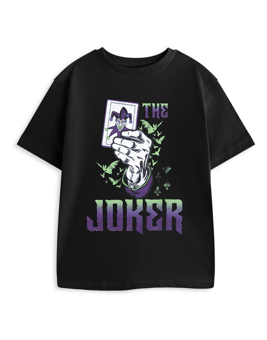 DC Comics The Joker Card Unisex Kids Black Short Sleeved T-Shirt