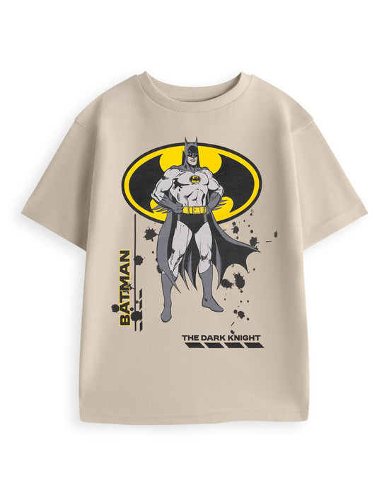 DC Comics The Dark Night Unisex Kids Beige Short Sleeved T-Shirt