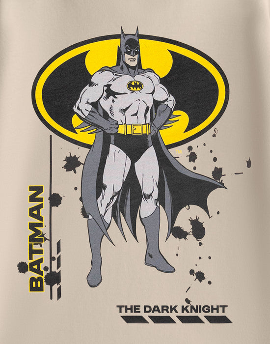DC Comics The Dark Night Unisex Kids Beige Short Sleeved T-Shirt