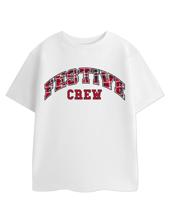 Festive Crew Unisex White Short Sleeved T-Shirt