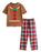Gingerbread Man Unisex Kids Brown Short Sleeve Long Leg Pyjama Set