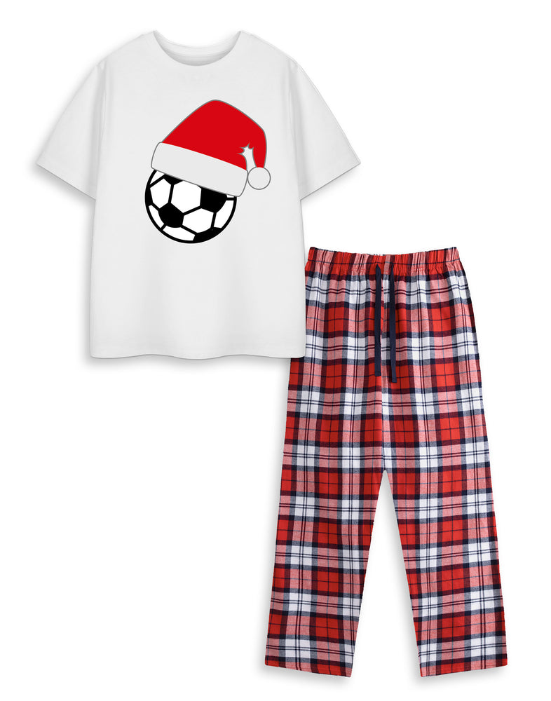 Football Unisex Kids White Short Sleeve Long Leg Pyjama Set