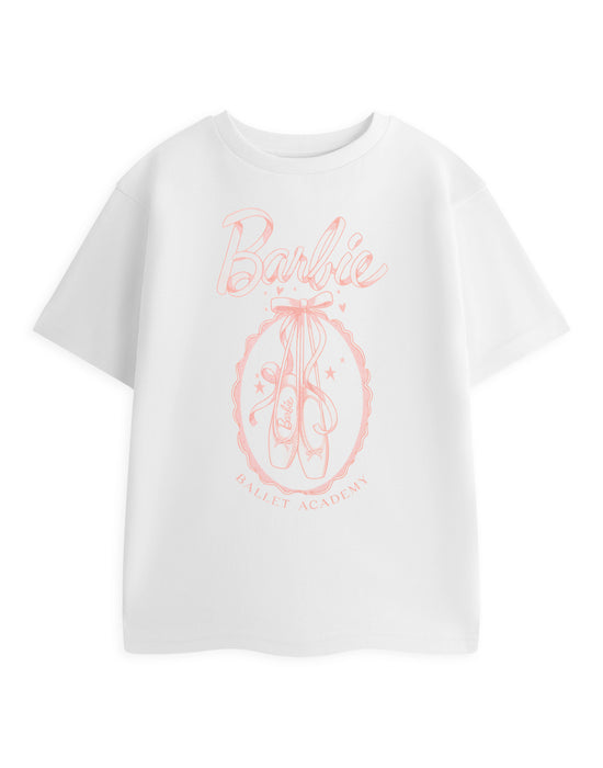 Barbie Ballet Co Girls White Short Sleeved T-Shirt
