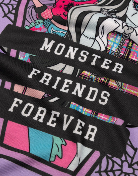 Monster High Heart Webs Girls Pink Multi-Pack of 2 Short Sleeve Nightdress