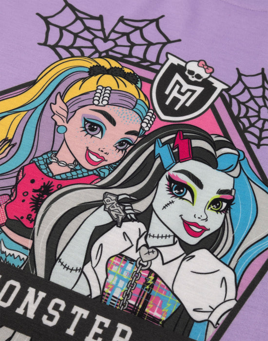 Monster High Heart Webs Girls Pink Multi-Pack of 2 Short Sleeve Nightdress