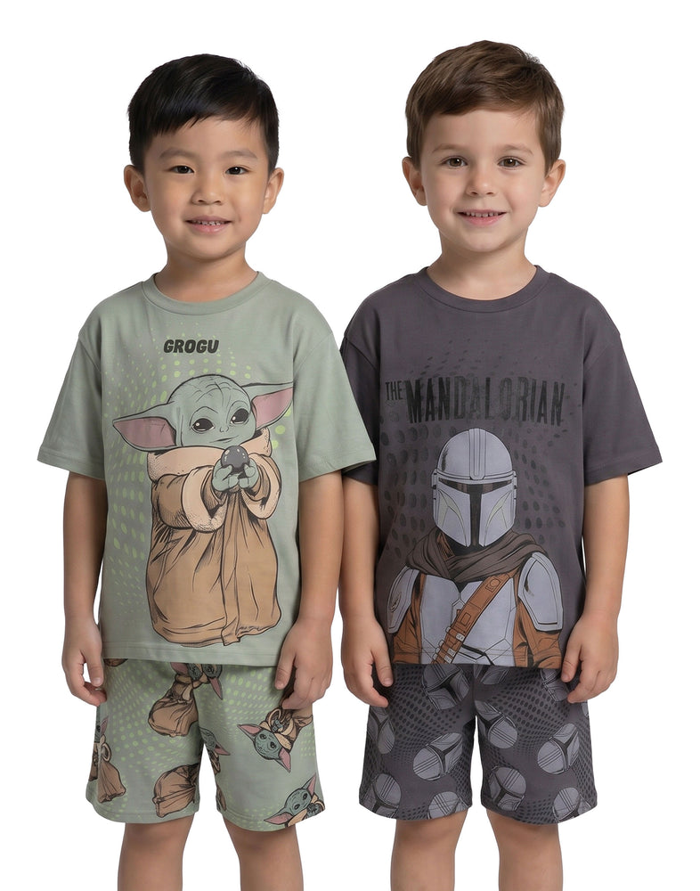 Star Wars The Mandalorian Grogu Boys Multicoloured Multi-Pack of 2 Short Sleeve Short Leg Pyjama Set