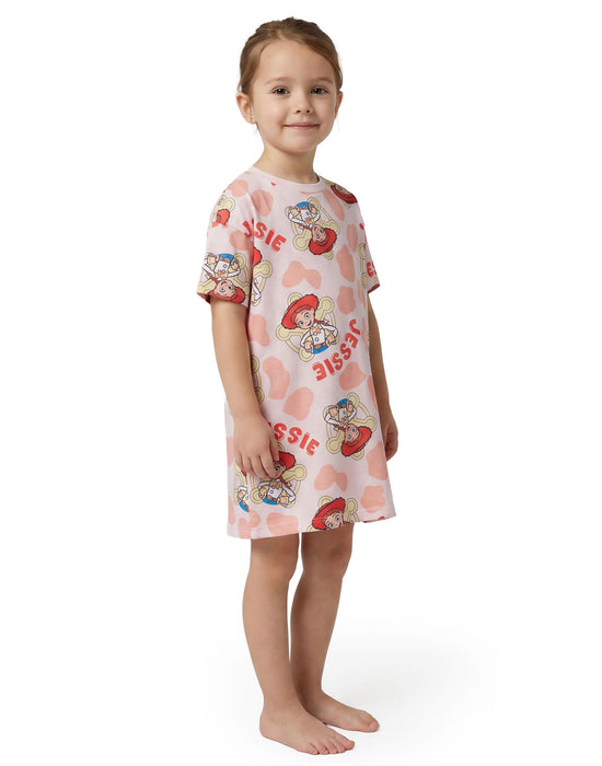 Disney Toy Story & Bullseye Jessie Girls Pink Multi-Pack of 2 Short Sleeve Nightdress