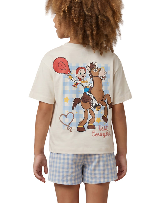Disney Toy Story Jessie & Bullseye Girls White T-Shirt and Shorts Set