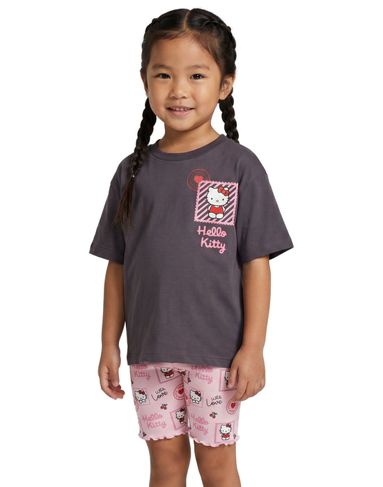 Hello Kitty With Love Girls Grey T-Shirt and Shorts Set