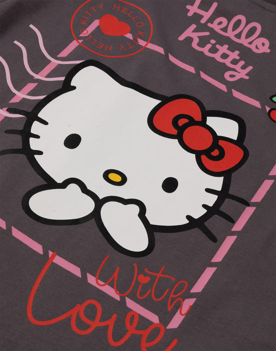 Hello Kitty With Love Girls Grey T-Shirt and Shorts Set