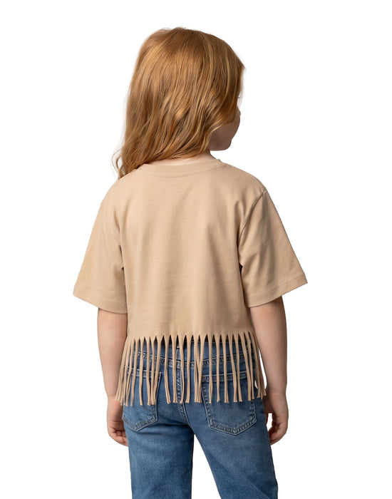 Disney Toy Story Jessie Girls Beige Fringe Short Sleeved T-Shirt