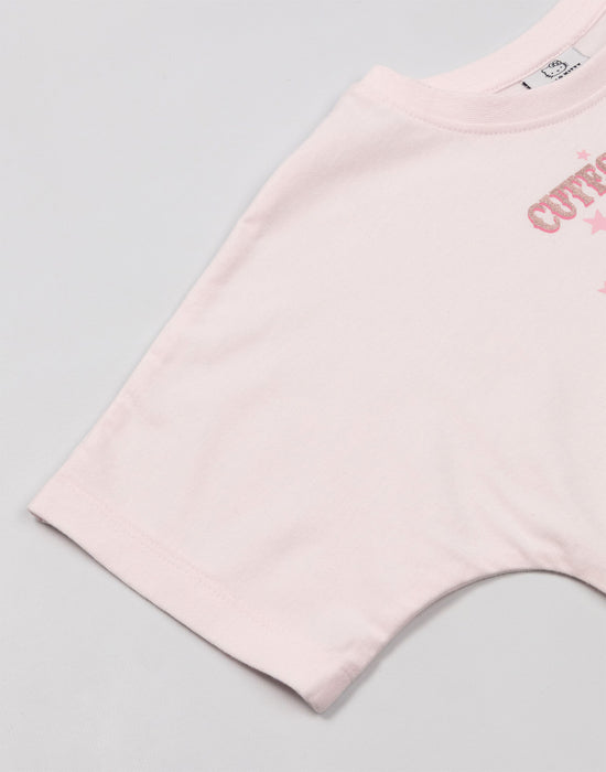 Hello Kitty Cowgirl Girls Pink Fringe Short Sleeved T-Shirt