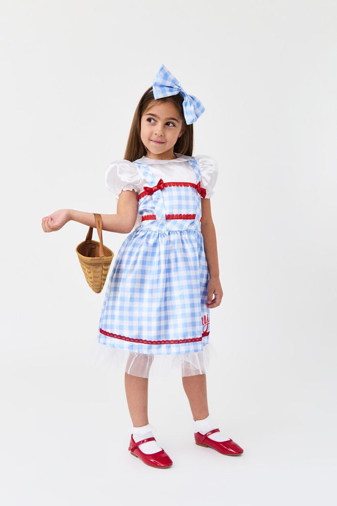 blue and white dorothy dress Blue Gingham Puff Sleeve Dress | Occasion Dress in Sizes XXS–6X main image 0