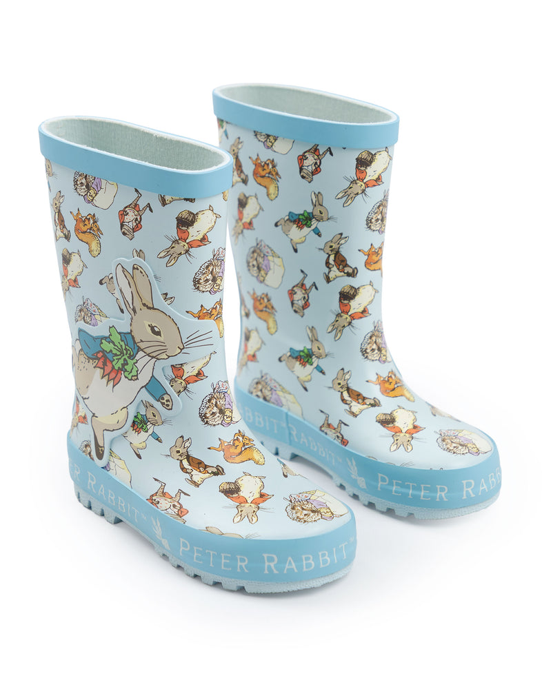 Peter Rabbit Multi Character Unisex Kids Blue Wellington Boots without Handles