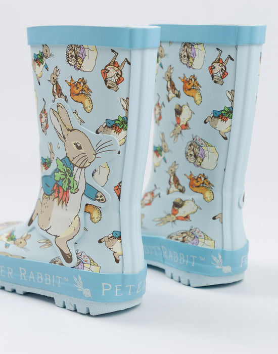 Peter Rabbit Multi Character Unisex Kids Blue Wellington Boots without Handles