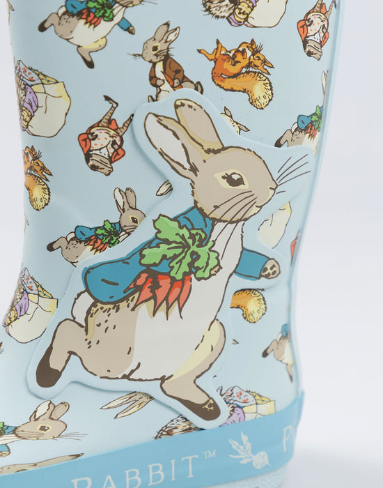 Peter Rabbit Multi Character Unisex Kids Blue Wellington Boots without Handles