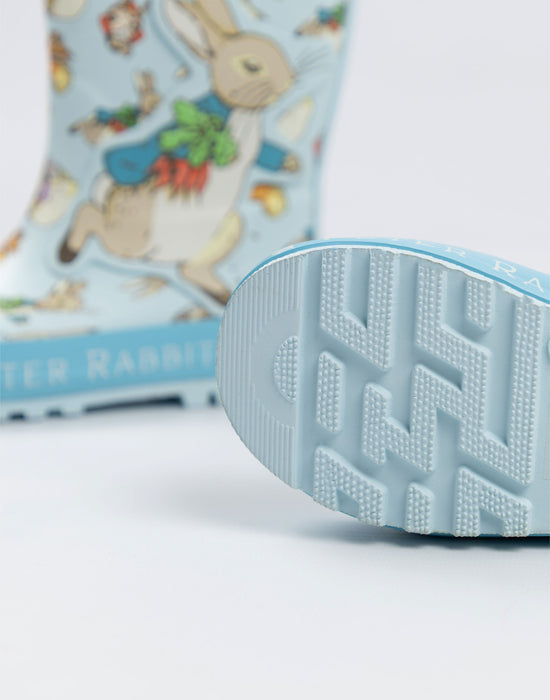 Peter Rabbit Multi Character Unisex Kids Blue Wellington Boots without Handles