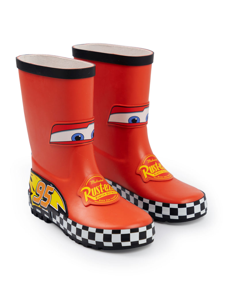 Disney Cars Lightning McQueen Boys Red Wellington Boots without Handles