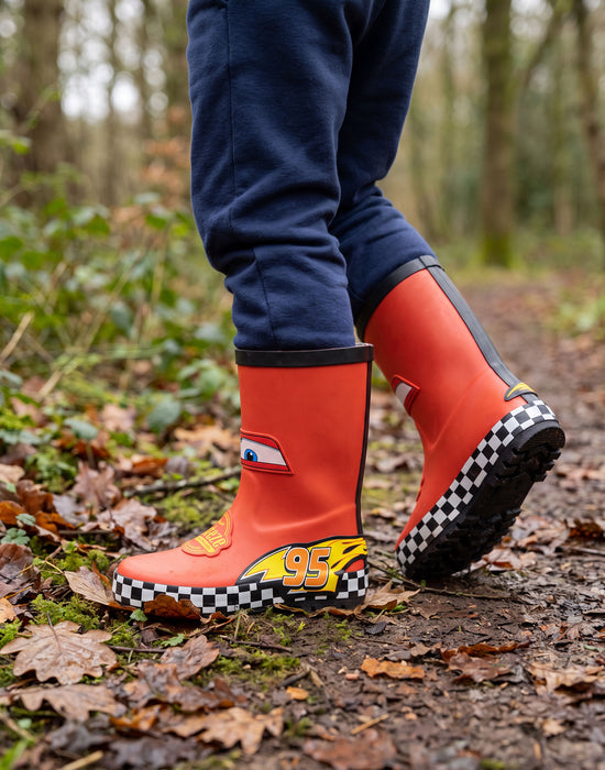 Disney Cars Lightning McQueen Boys Red Wellington Boots without Handles