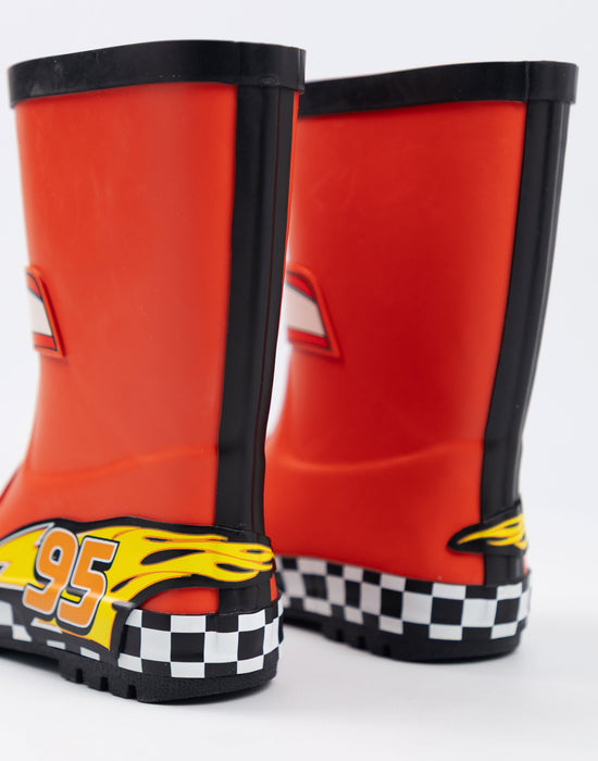 Disney Cars Lightning McQueen Boys Red Wellington Boots without Handles