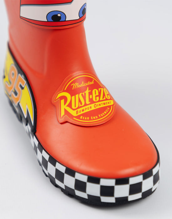 Disney Cars Lightning McQueen Boys Red Wellington Boots without Handles