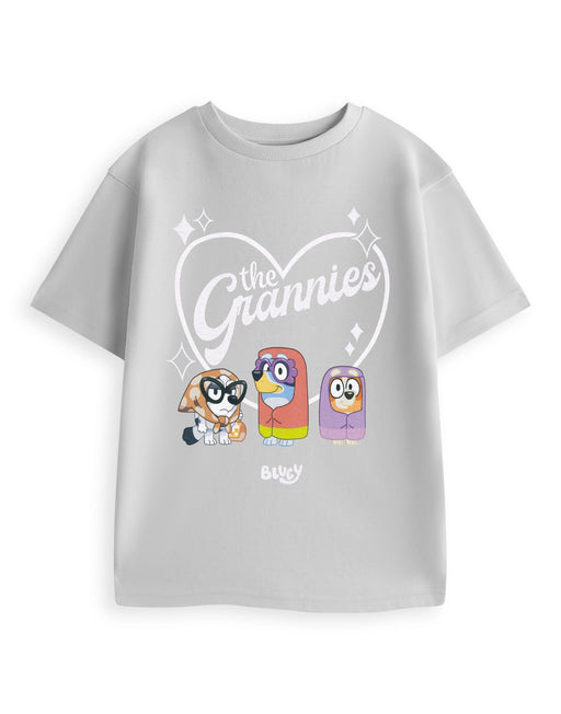 Bluey The Grannies Unisex Kids Grey Short Sleeved T-Shirt