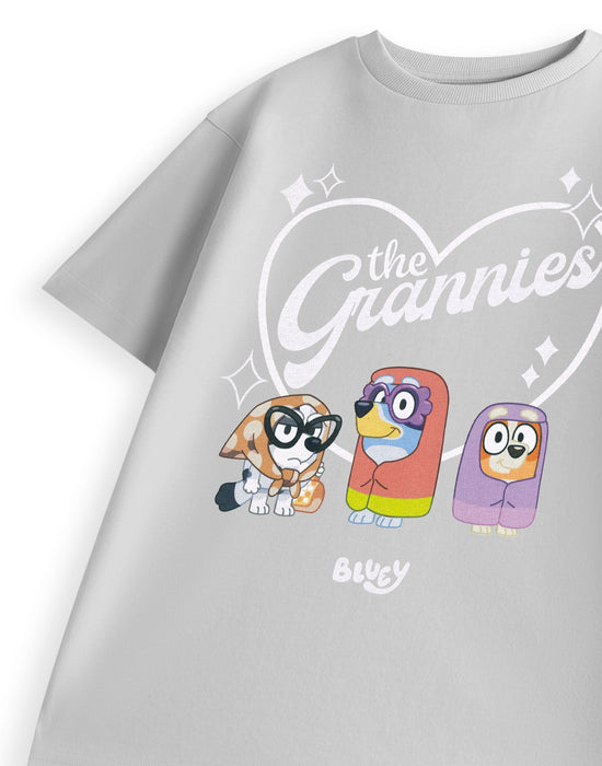Bluey The Grannies Unisex Kids Grey Short Sleeved T-Shirt