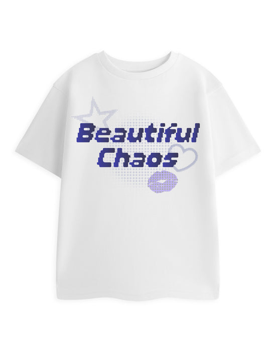 Beautiful Chaos Girls White Short Sleeved T-Shirt