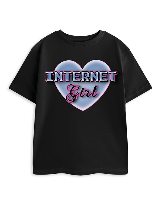 Internet Girl Girls Black Short Sleeved T-Shirt
