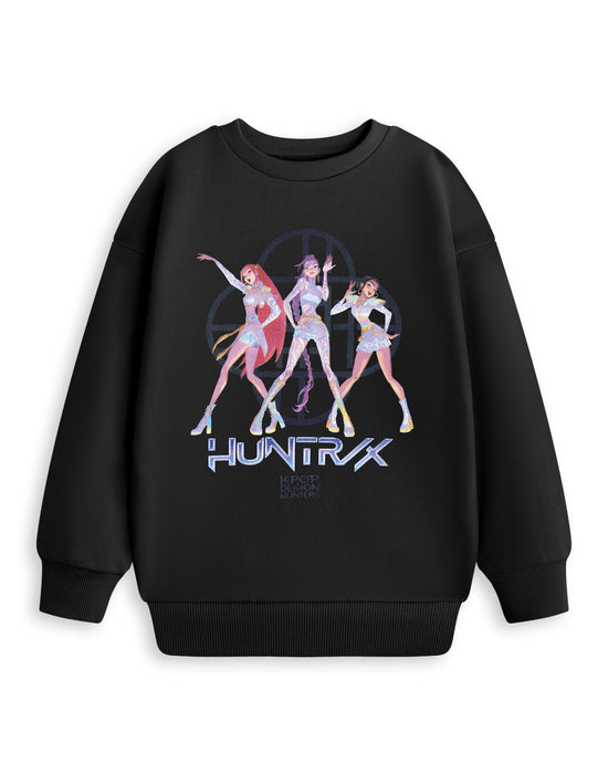 KPop Demon Hunters Huntrix Girls Black Sweatshirt