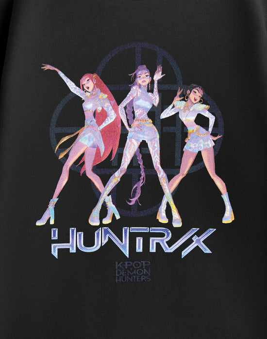 KPop Demon Hunters Huntrix Girls Black Sweatshirt